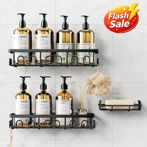 Shower Caddy, 3 Pack Shower Shelves, Rustproof Adhesive Bathroom Organizer with Soap Holder, wall organizer, No Drill Rust Proof Shower Shelves for Bathtub Room/Kitchen/Home