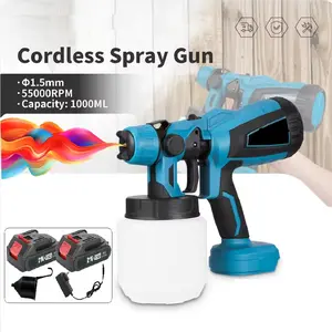 Paint Sprayer for 21V Battery, Cordless Paint Sprayer with 900ML Container, Handheld HVLP Paint Gun Electric Paint Spray for Small Painting Projects: Fence, Cabinets, Chairs