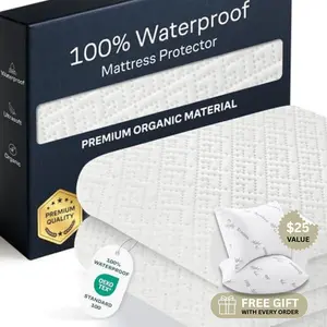 Niagara Mattress Protector – 100% Waterproof, Noiseless & Cooling Viscose Made from Bamboo, Deep Pocket, Ideal for Parents & Pet Owners, White