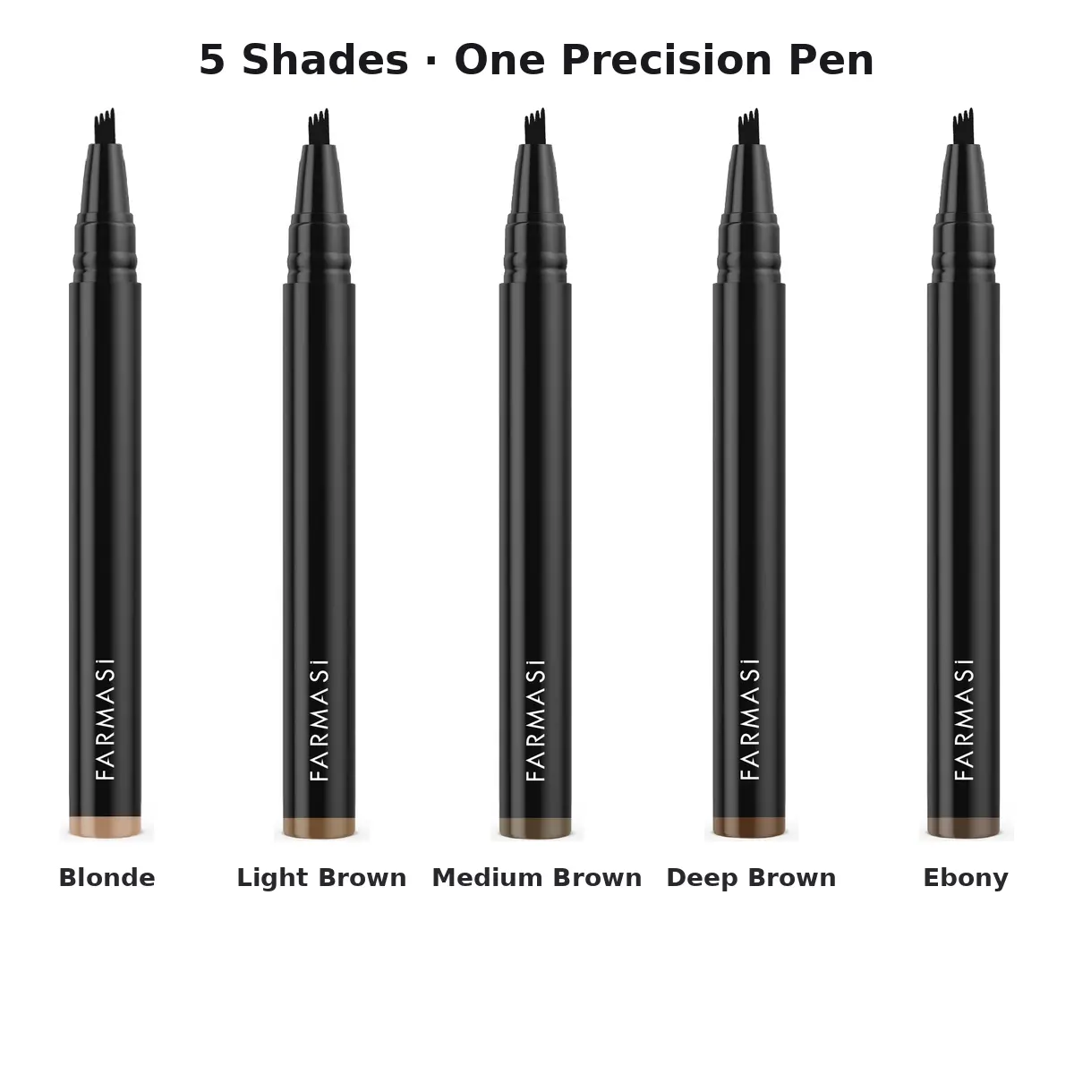 FARMASI Micro Filling Eyebrow Pen - Waterproof & Long Lasting Liquid for Natural, Defining Brows with Precision Fine Tip, 1.3g (0.04oz), 10G, All, 24 Months, Makeup, Cosmetic, Blonde, Lightweight, Ebony, Light Brown
