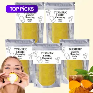 Turmeric Kojic Acid Cleansing Pads Set, Exfoliating & Moisturizing Facial Pads for Daily Skin Care and Deep Pore Cleansing #GLOBAL PICKS