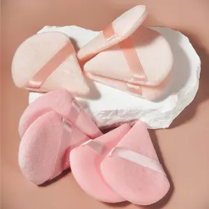 1/4pcs Triangle Beauty Puff Powder Puff Setting Powder Makeup Sponge Fan Powder Finger Cushion Powder Puff, Cosmetics Tool