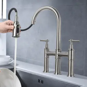 Bridge Reliable Lightweight Kitchen Faucet - Pull-Down Sprayhead Spot Resistant