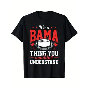 Alabama It's A Bama Thing Funny Alabamian T-Shirt Men's T-shirt Funny pattern, Casual and comfortable round neck cotton short sleeve, four seasons can wear y2k  outfits  men time  tee  shirt  backwards   Crewneck Streetwear Black Menswear Shortsleeve