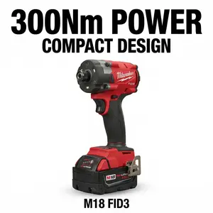 Milwaukee FID3 Impact Driver 18V 300Nm Compact Power bauer Tool cept ions For Garage Use multipurpose screwdriver mount tv m18 compatible quick-release ratchet construction gear diy task