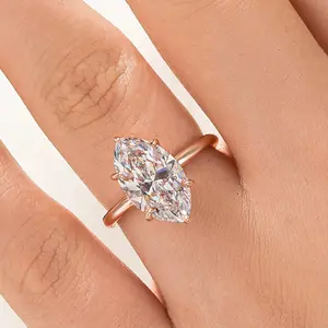 Effinny 3.5ct Marquise Cut Engagement Ring, 925 Sterling Silver Promise Ring, 5A Grade Cubic Zirconia Anniversary Ring for Women Outdoorfun