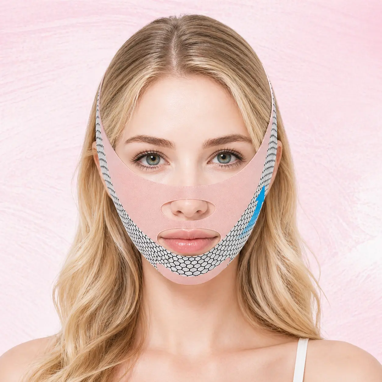 V-Line Mask, Chinstrap for Sleeping, Reusable Face Strap,  Jawline Lifting Belt Chin up Tape（ From chin to the top of the head: 23-26.5 inches）
