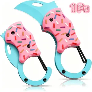 Women's Cute Pocket Knife with 1.38-Inch Sharp Blade, Adorable Donut Folding Edc Knife, Daily Carry Gift for Her, Outdoor Folding Tool, Folding Pocket Knives, Outdoor Edc Tools