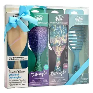 Wet Brush 4-piece Holographic Garden Cream Detangler Set - Cream