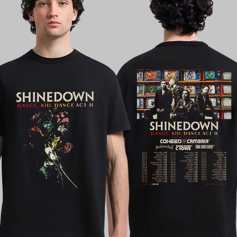 Shinedown Dance Kid Dance Act II World Tour Two-Sided T-Shirt – Alternative Metal Graphic Tee