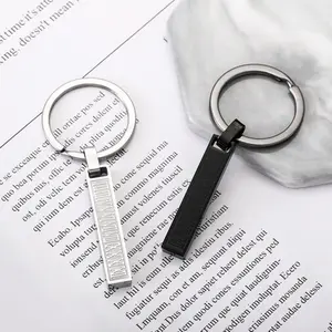 Stainless steel Roman numerals three-dimensional long keychain simple ins wind keychain couple model