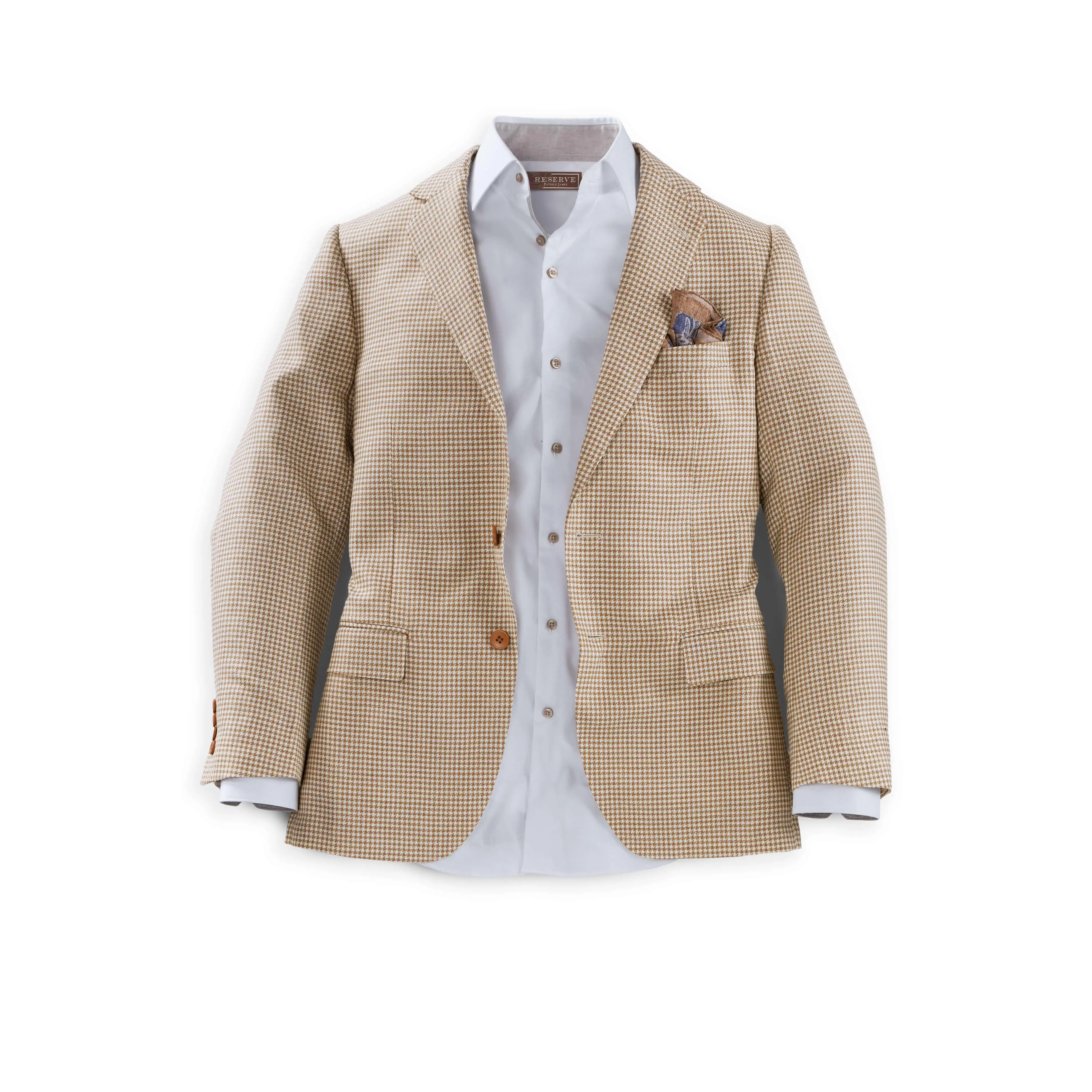 Men's Houndstooth Sport Coat - Versatile 2-Button Menswear Top with Side Vents, Flap Pockets, and Half Lining, Male, Half Linings, Two Buttons