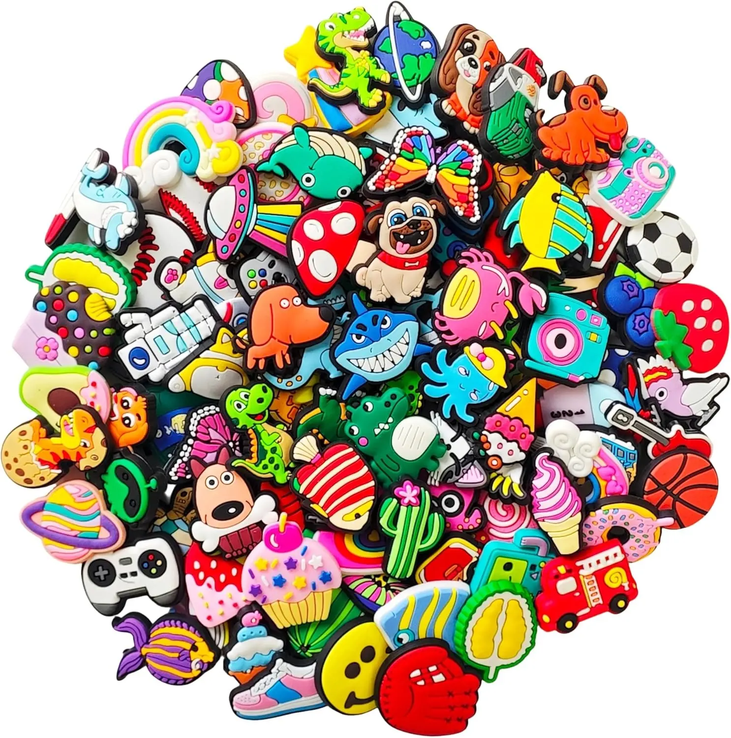 30Pcs Random Shoe Charms for Clogs - Cute DIY Shoe Decoration Pins for Sandals - Fun Party Favors Gifts for Kids Boys Girls Adults