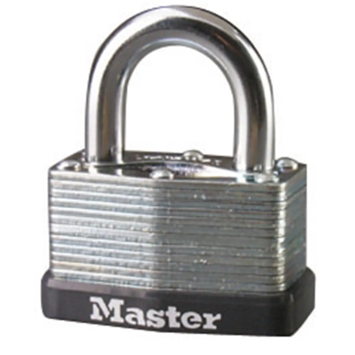 Master Lock 500D Series High Security Warded Padlock with Key - 1-3/4" Laminate Steel Body, 9/32"x13/16"x13/16" Size, Rustproof, 2 Keys, Ideal for Motorcycle Users, Automotive Users & Gates