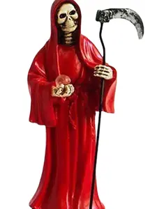 Red Holy Death / Grim Reaper. 5" (Imagen de La Santa Muerte color roja de 5 pulgadas)