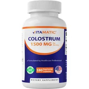 Vitamatic Bovine Colostrum 30% IgG Dietary Supplement - 1500 mg per Serving, 180 Veg Capsules, Hair Growth Product, Colostrum Beauty Supplement for Gut & Immune Support, Hair Growth Products