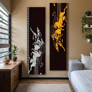 Greek Horse Pattern Wall Hanging Tapestry, 2 Counts/set Ancient Mythology Long Narrow Tapestry, Aesthetic Art Tapestries for Home Decor, Tapestry Room Decor