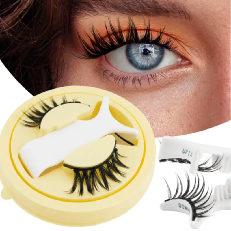Magnetic Cat Eye Curl Cluster False Eyelashes Reusable Waterproof Natural Thick Longer Looking Lashes Lightweight No Glue Needed, Cross Design, Easy Application, Perfect for Daily Wear Makeup