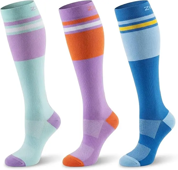 Zoe Cubby 3-Pair 20-30 mmHg Graduated Compression Socks for Women & Men, Compression Socks Women with All-Day Leg Support, Ideal for Nurses, Gym Workouts, Gifting