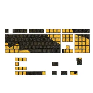 128-Key Keycap Set, Side Printed PBT Keycap, Keyboard Keycap for 61/64/65/68/72/75/78/82/84/87/89/98/100/104 Keyboard with Hot-swappable Function