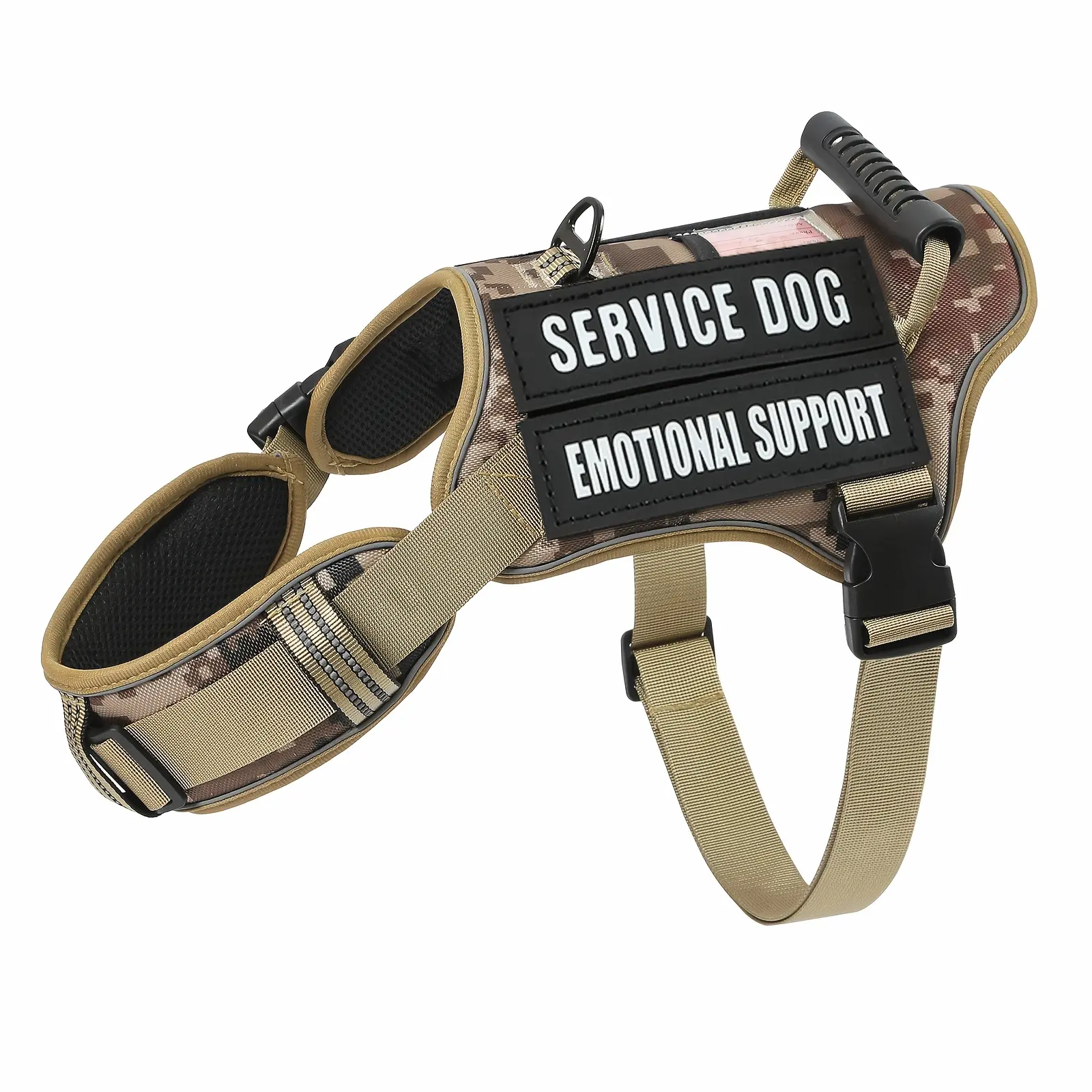 Tactical Service Dog Harness with Molle And Control Handle Adjustable And Reflective Pet Vest Harness for Easy Walking And Training - No More Pulling, Tugging Or Choking