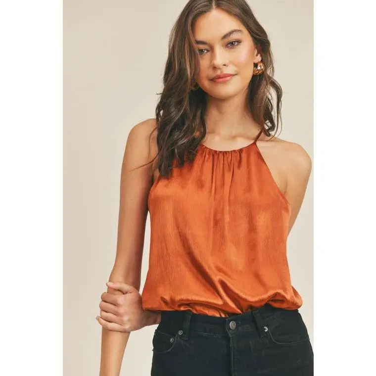 Sienna Satin Halter Bodysuit