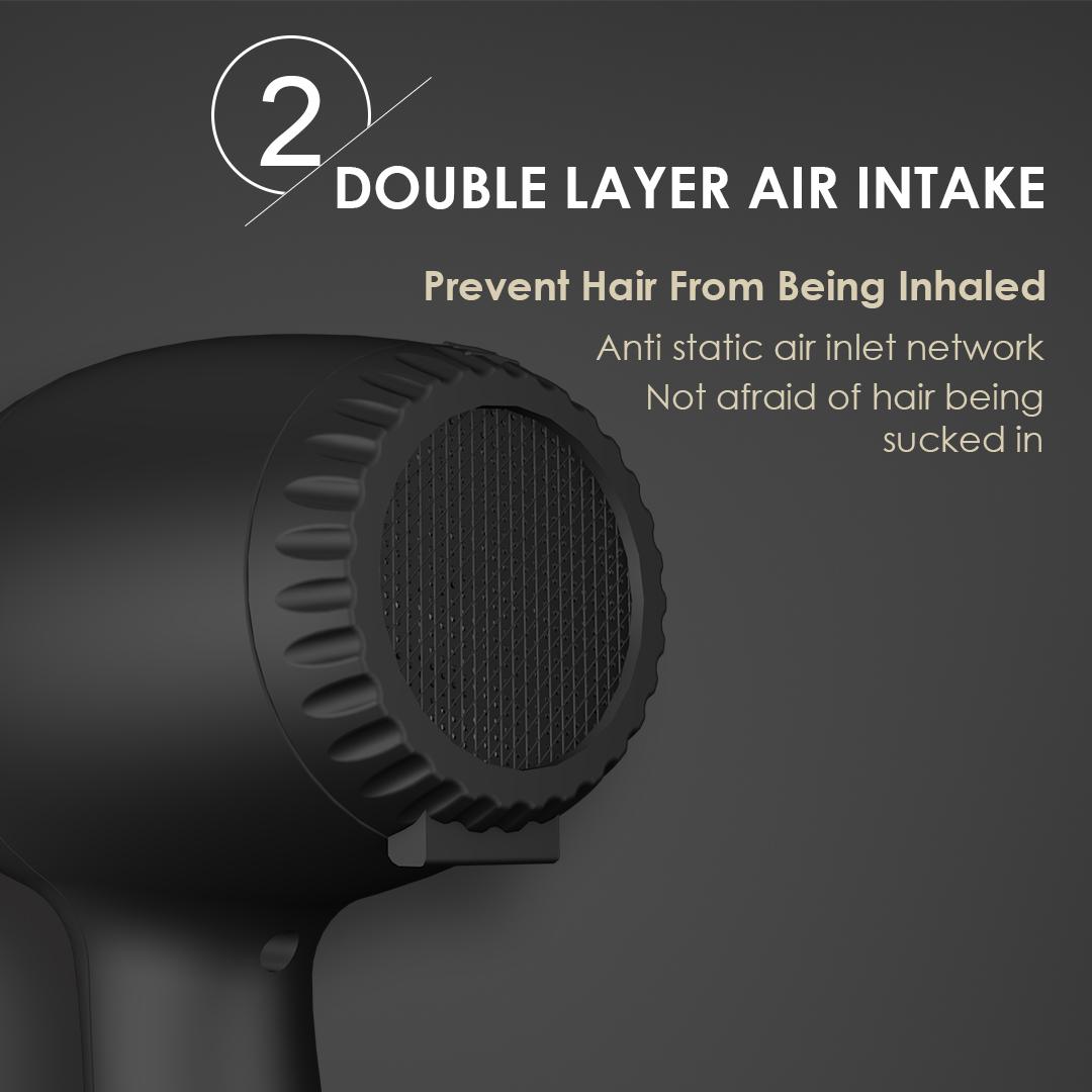 Ionic Hair Dryer with Diffuser, Powerful 1875W Blow Dryer for Women & Men, Fast-Drying Hair Dryer with Nozzle for Home, Salon, Travel