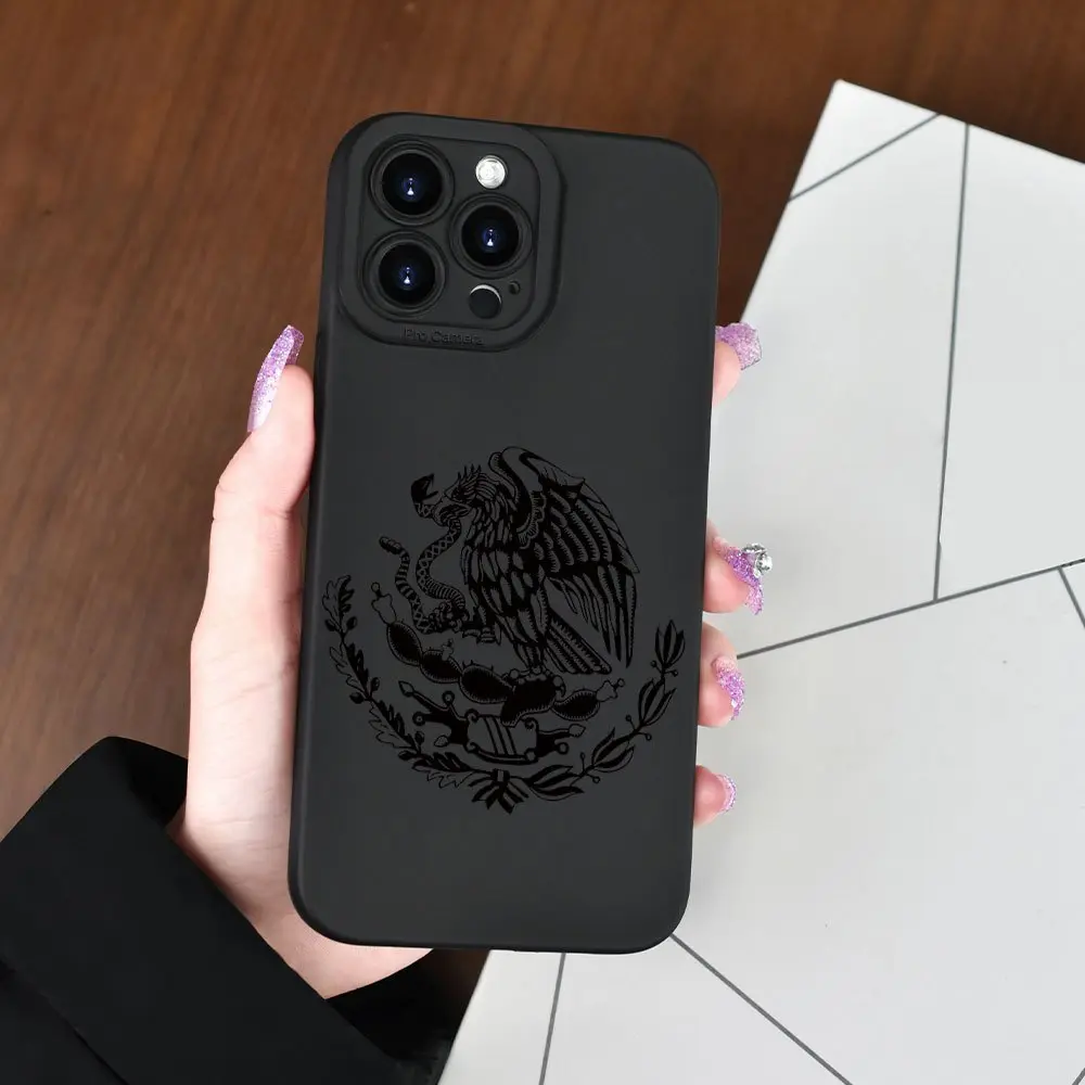Mexican Engraved Dark Ethnic Style Black Background Smartphone Case - Mobile Phone Accessories for Phone 16 Pro Max,17,16,15 Pro,14 PLUS,13,12 Pro,11 Pro Max,X,XS MAX &  Galaxy S22,S23,S24,S23 ULTRA,S25 Cellphone Handheld Devices