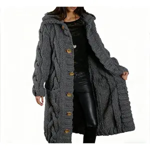 Women's  Cardigan Plus Size Sweater Coat  Sweater Women's Knitted Sweater Long Sleeve Fabric oversized sweater for women fall clothing women abrigos de invierno mujer sueter para mujeres coat for women wool coat for women windbreaker trench coat