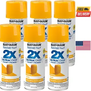 Rust-Oleum Painter’s Touch 2X Spray Paint – Ultra Cover, Gloss Marigold, 12oz, 6 Pack, 249862-6PK
