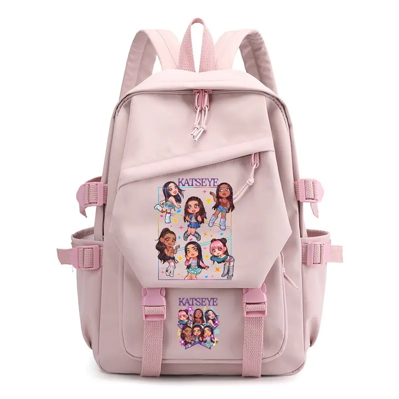 KATSEYE Print Backpack, LightweightCanvas School Bag for Primary & SecondaryStudents