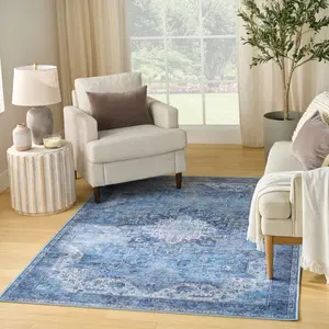 Nourison Vintage Flatweave Washable Area Rug - Antislip, No-Slip, Slip-Resistant, Easy-to-Clean Indoor Carpet, Antislip Area Rugs, Clean Area Rugs