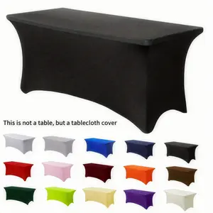 1 x rectangular fitted tablecloth, polyester tablecloth, Fitted Table Cover, crease-resistant and machine-washable, stretchy and snug-fitting, suitable for indoor and outdoor use, gardens, weddings, picnics, camping, parties and banquets
