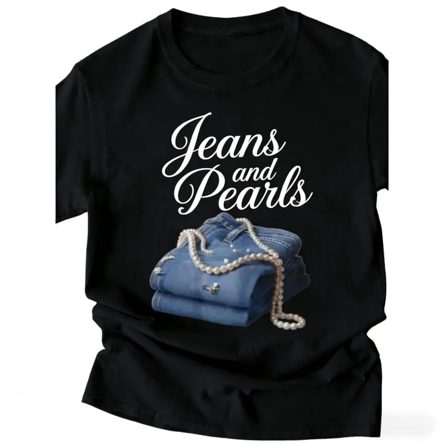 Women S Cotton Short Sleeve Round Neck Casual T Shirt Featuring Pearls and Graphics Perfect for Summer Comfort and Easy Care