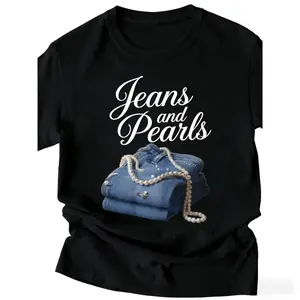 Women S Cotton Short Sleeve Round Neck Casual T Shirt Featuring Pearls and Graphics Perfect for Summer Comfort and Easy Care