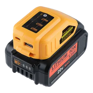 DCB090 USB Battery Adapter for Dewalt 18V 20V Power Tools Durable Rechargeable Lithium Battery Charger Adapter 5V 2.1A Jobsite Abuse Compatible