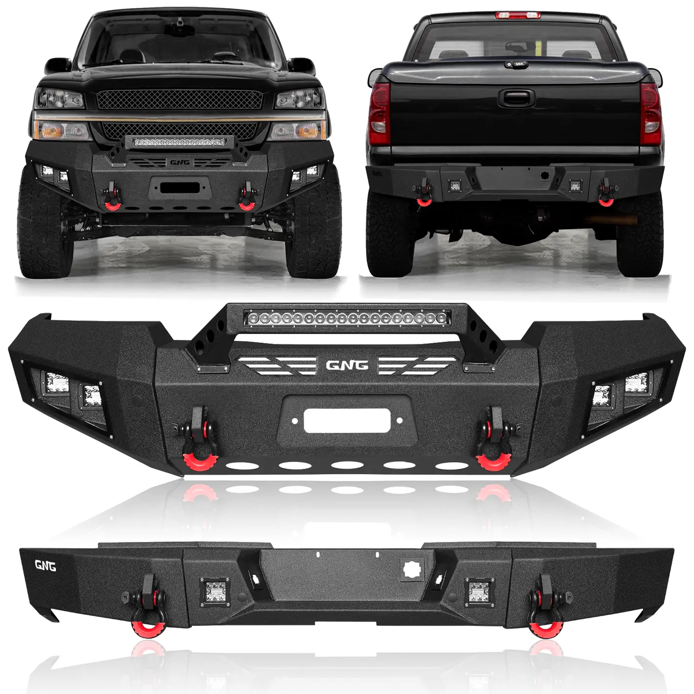 New Front/Rear Bumper For 2003-2006 Chevy Silverado 2500/3500 W/Winch Plate