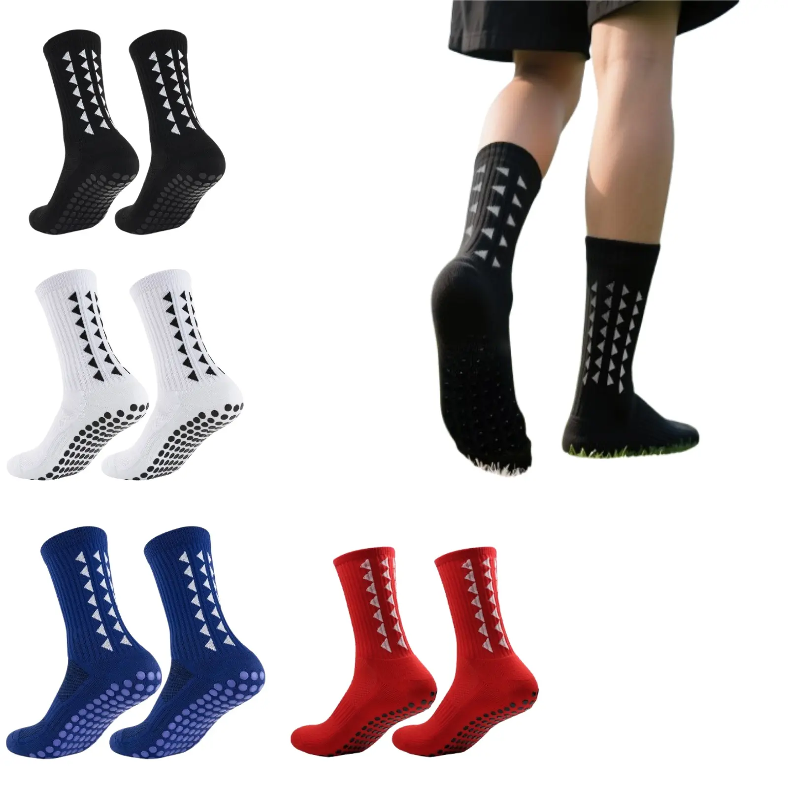 Anti-slip Sports Socks Unisex 3/6/10 Pairs Friction-resistant for Football Basketball Yoga Secure Fit sleek style seamless toe Tubesocks