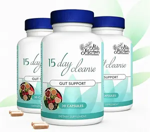 【BMSM】Maintains Overall Vitality  Mila McAnner 15 Day Cleanse Gut and Colon Support Caffeine Free Advanced Formula with Senna Cascara Sagrada Psyllium Husk Non-GMO Probiotics 30 Capsules