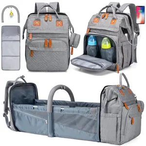 Diaper Bag Backpack with Detachable Changing Station, Large Capacity Baby Diaper Bags for Boys & Girls, Baby Registry Search Stuff & Shower Gifts, Newborn Essentials Must Haves, Grey, Diaper Bag Backpack 2025, Diaperbags, , baby diaper bag backpack