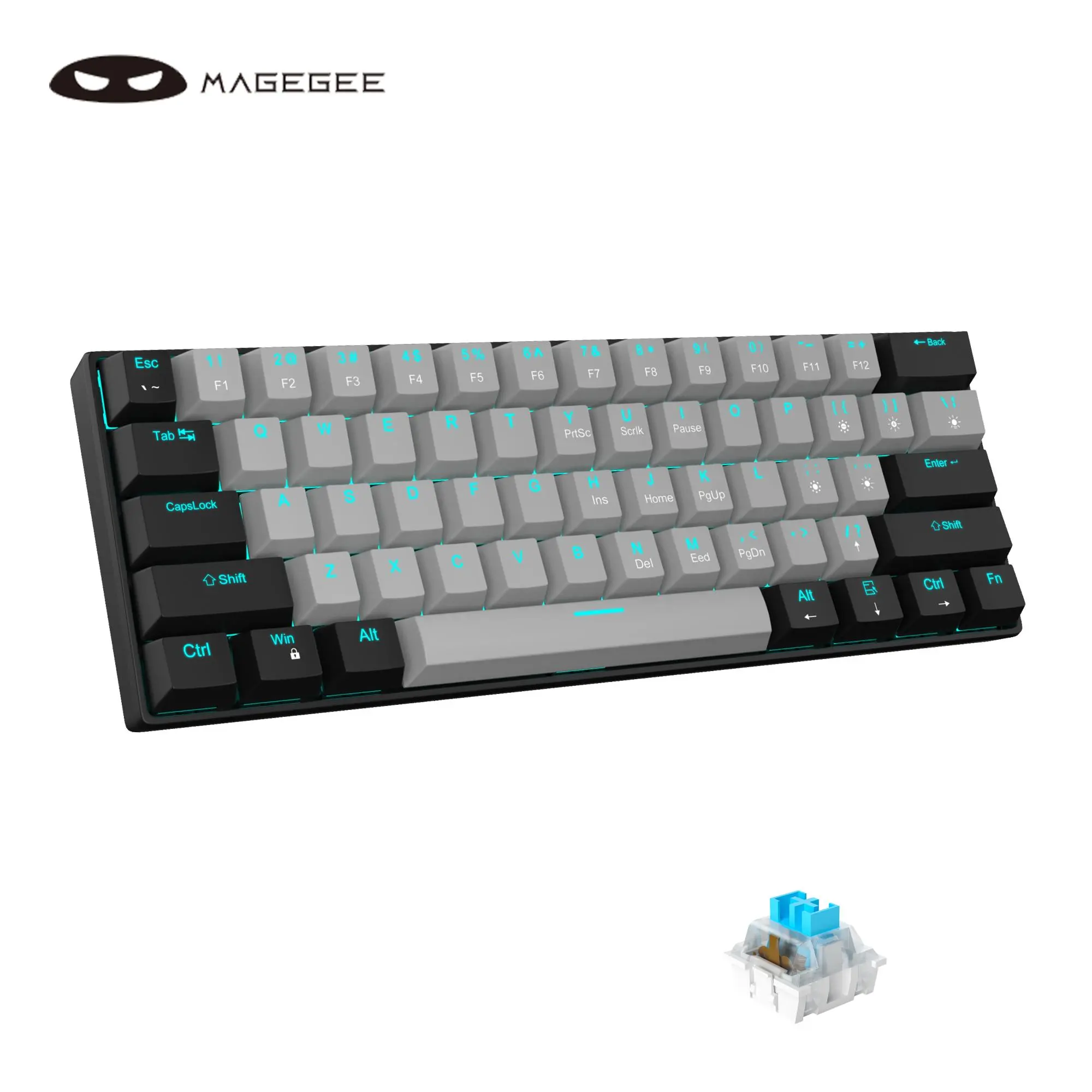 MageGee Star61 61% Mini Size Wired Mechanical Gaming Keyboard - Colored LED Keycap, Backlight Modes, Durable, Plug-and-Play, Portable, Suitable for Gaming & Office Use
