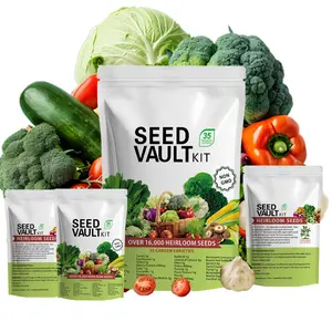 Gardeners Basics Vegetable Seed Vault Kit - 35 Variety Pack for Home Growing & Planting Survival Seeds Heirloom Non-GMO Mix Great Gardening Gift-BY