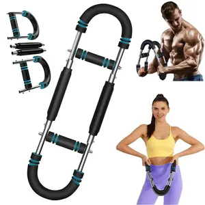 Adjustable Chest and Arm Trainer, 60-110lb Blue Spring Resistance Equipment - Portable Adjustable Hand Strengthener for Home Fitness (Men & Women)