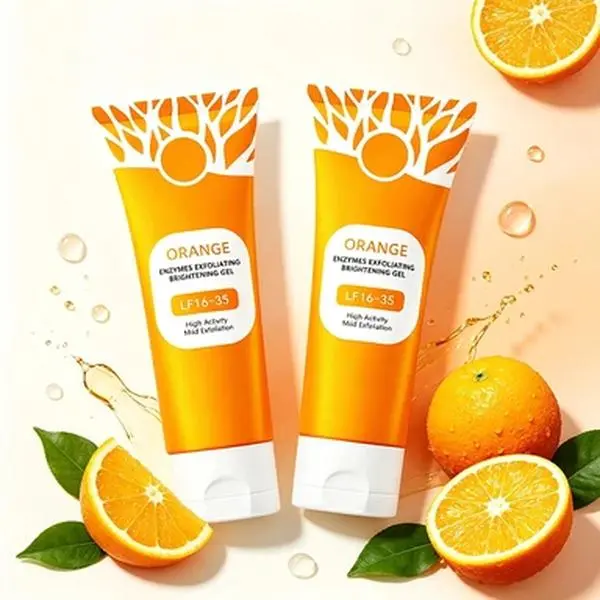 Orange Enzymes Exfoliating Brightening Gel, High‑Activity Mild Facial Exfoliator, Apply Thin Layer On Dry Skin, Gently Massage In Circles Then Rinse Off, Remove Dead Skin Cells for Smooth Bright Glowing Complexion, Daily Facial Skin Care Gel