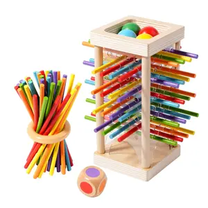 Colorful Wooden Stick Game, Kids Educational Toy, Promotes Cognitive Development & Focus Training, Graded Puzzle Set, Geometric Blocks Kit, Wooden Stacking Puzzle