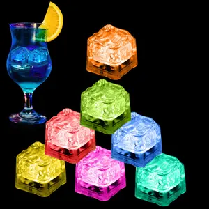 Light Up Ice Cubes, 12 Pack Multi Color Led Ice Cubes for Drinks with Changing Lights, IP67 Waterproof Reusable Glowing Flashing Ice Cube for Club Bar Party Wedding Decor