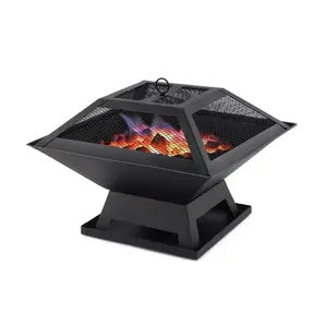Modernisation Square BBQ Grill Outdoor Heater Garden Outdoor Fireplace Portable Fire Pit Contracted Barbecue Brazier Wood Stove