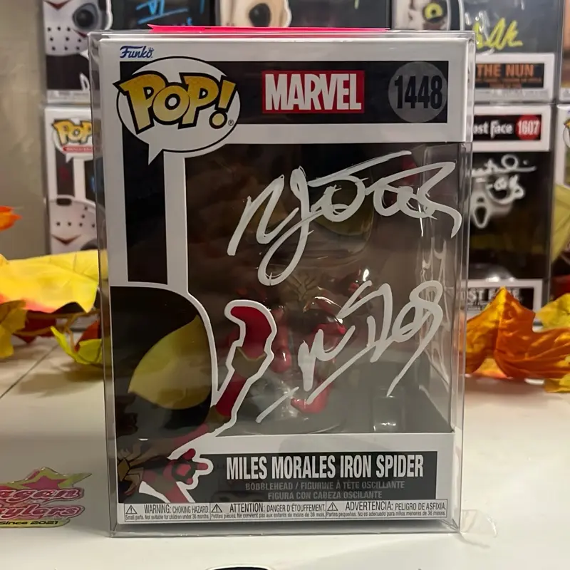 Funko Pop! Autographed Marvel Miles Morales Iron Spider Signed By Nadji Jeter