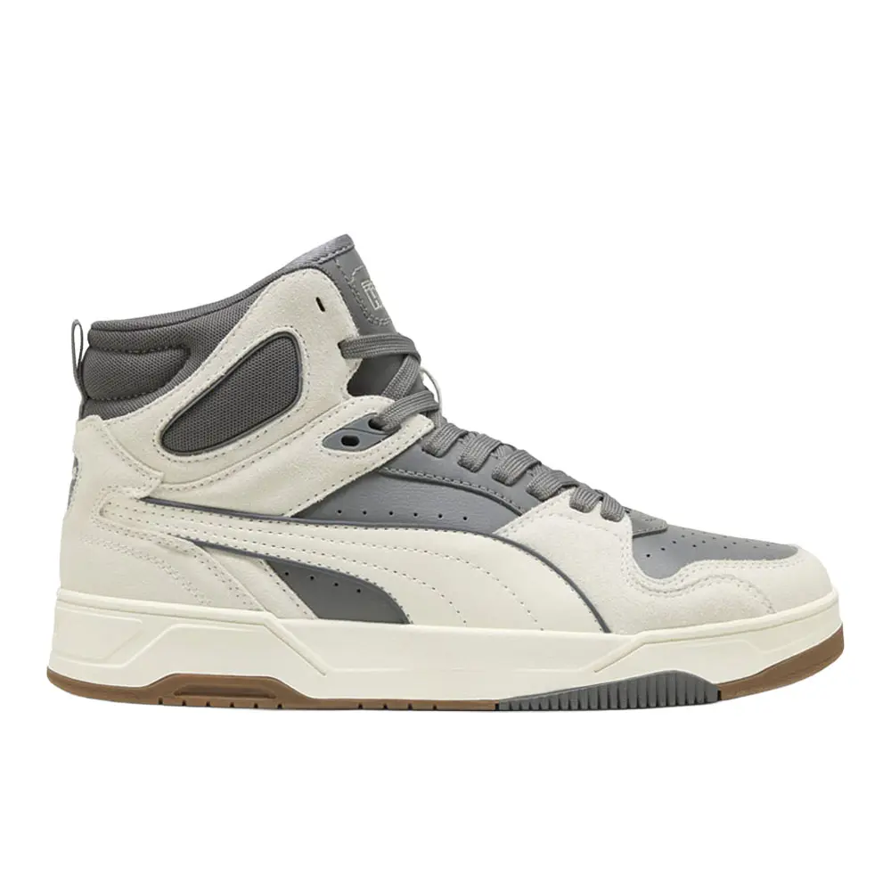 PUMA Mens Rebound Break Mid Lace Up Sneakers Shoes Casual - Grey