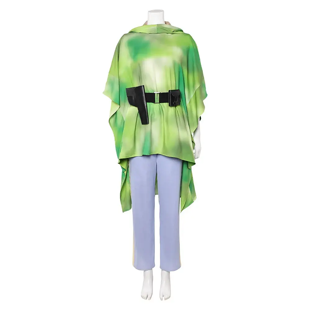 Leia Green Cloak Cosplay Costume Set Pants Women Princess Outfit for Comic Con Convention